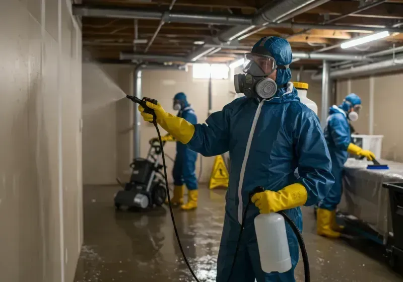 Basement Sanitization and Antimicrobial Treatment process in Flanders, NY